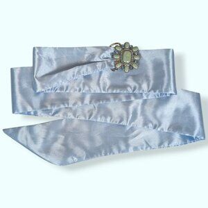 (2/$20) Blue Sash Adjustable Rhinestone Buckle Belt